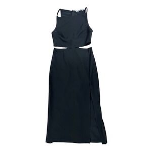 Abercrombie & Fitch Cutout Midi Dress Women Size S Black Side Slit Sleeveless